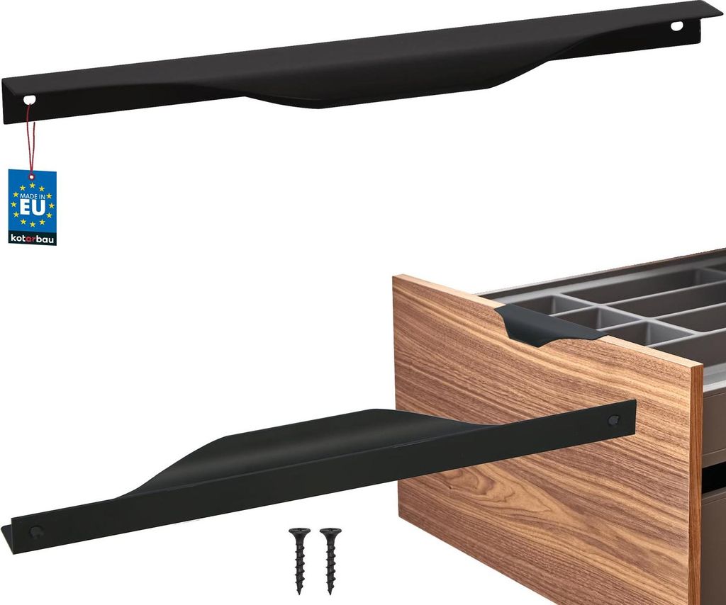 KOTARBAU Möbelgriff Möbelgriffe Schrankgriffe 256 / 276 mm ZnAl Küchengriffe Schwarz Griffe Möbel Türgriff Profilgriff Türgriffe Küche Sch...