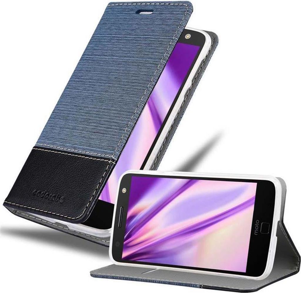 Cadorabo Hülle für Motorola MOTO Z FORCE Schutzhülle in Blau Handy Hülle Etui Book Case Cover