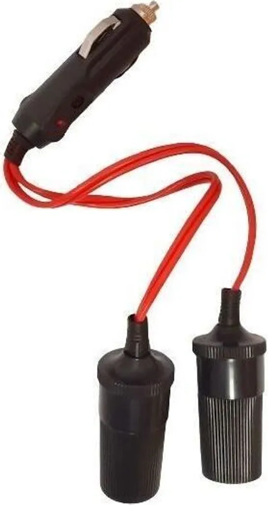 Presa doppia per accendisigari 12V/24V, 10A ad alta potenza, cavo da 20 cm, fusibile da 10A, LED rosso
