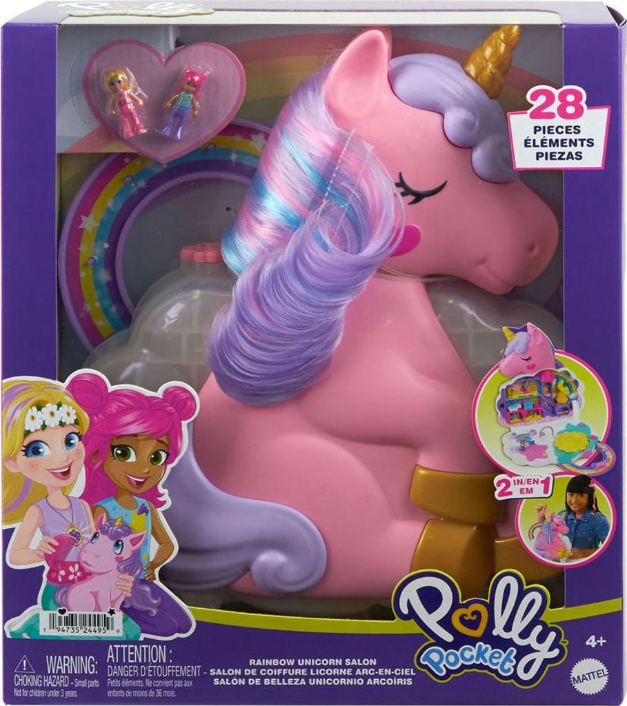 Mattel Polly Pocket Salon Jednorożca Rainboog Zestaw do Zdjęcie produktu 