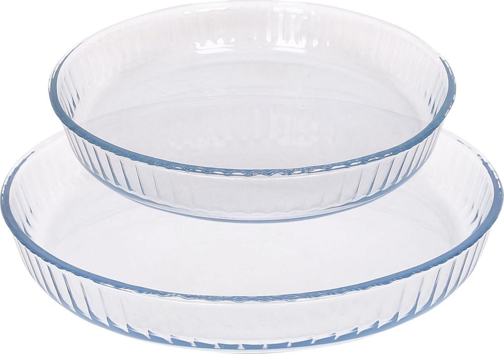 Argon Ta 2-teiliges Auflaufform-Set aus optischem, rundem Glas – 2 Größen