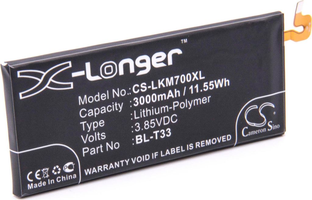 vhbw Akku Ersatz für LG BL-T33 für Handy Smartphone Telefon (3000 mAh, 3,85 V, Li-Polymer)
