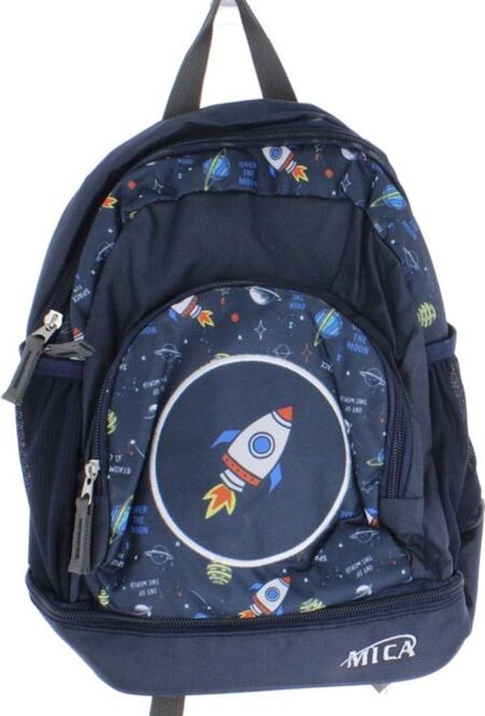 Kinderrucksack Rakete - aus Textil - ca. 25 x 31 x 12/18 cm