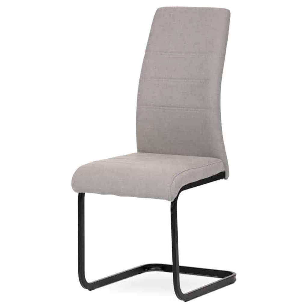 Moderner Esszimmerstuhl Autronic Esszimmerstuhl, Trüffelstoff, Metall-Schaukelfuß, schwarzes Metall (DCL-414 LAN2)