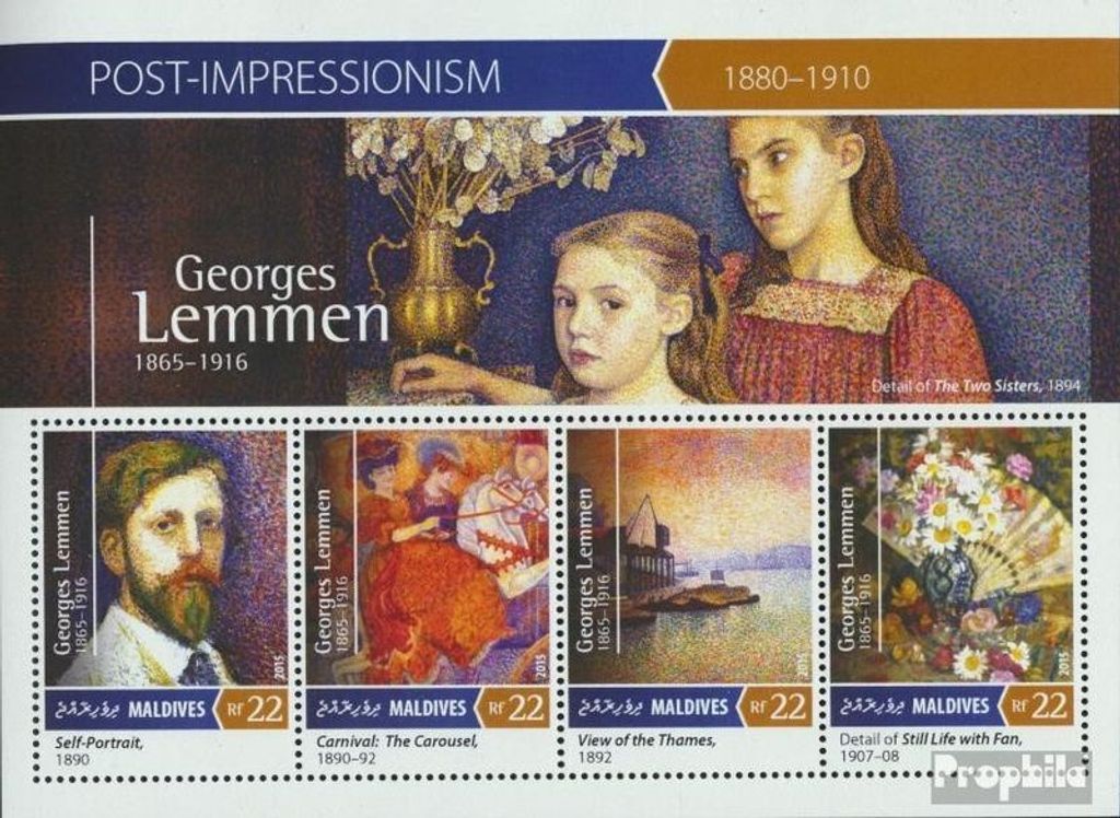 Briefmarken Malediven 2015 Mi 5684-5687 Kleinbogen (kompl. Ausg.) postfrisch Georg Lemmen