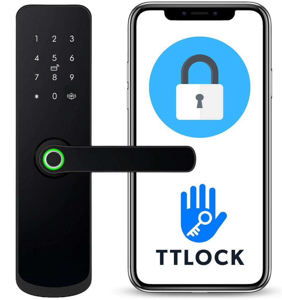 Elektronische deurklink A260 50/72 TTLock, zwart Productafbeelding  AI-gegenereerde afbeelding