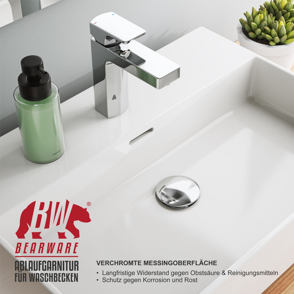 Tappo di scarico universale di ricambio con filtro per fori di scarico da 32 a 42 mm, filtro per lavello a pressione per cucina e bagno | Leroy Merlin