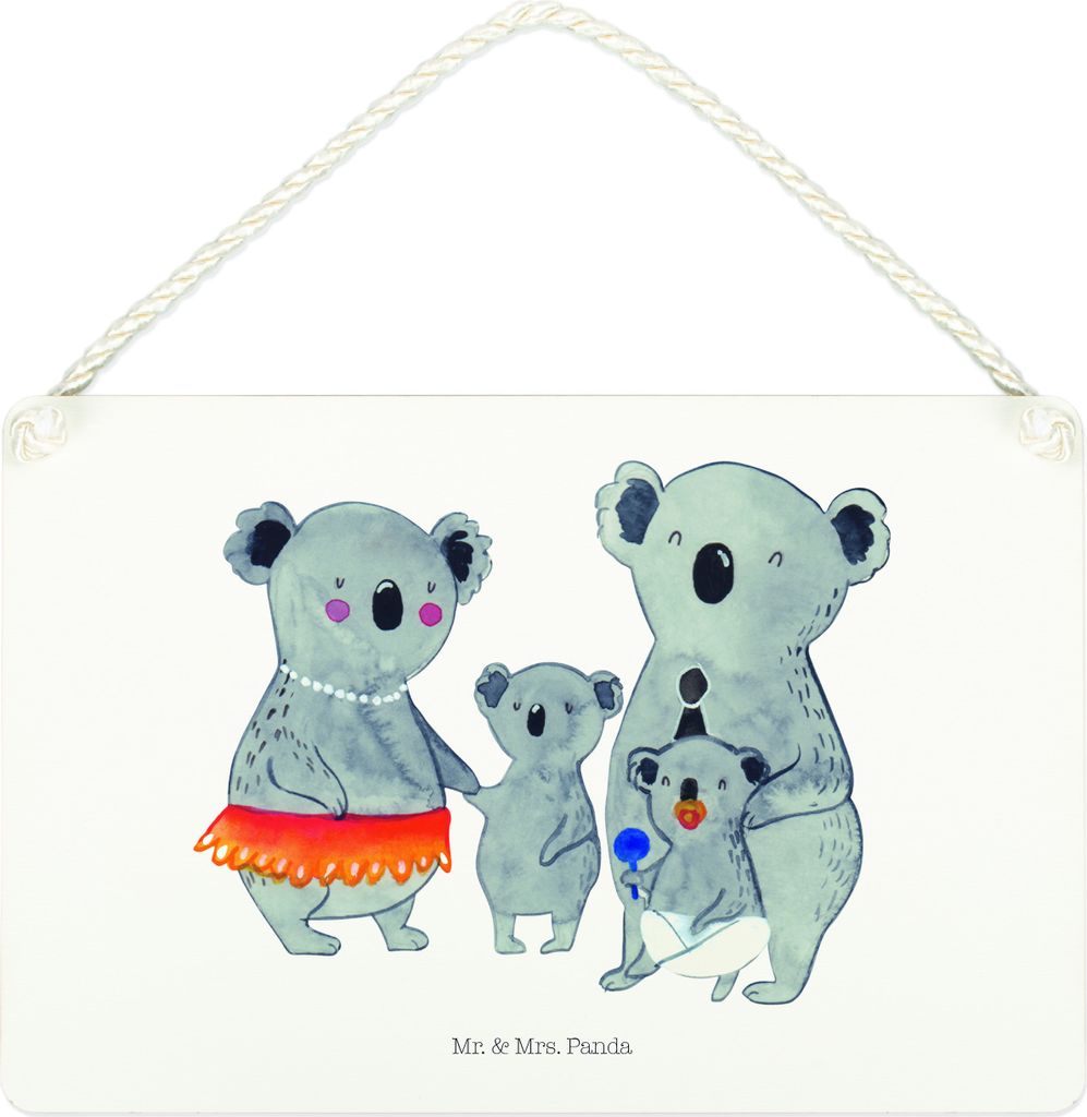 Mr. & Mrs. Panda Wandbild Holz Koala Familie DIN A4 - Weiß - Geschenk, Kinder, Quality Time, Holzschild, kleine aufmerksamkeit, Mama, Türschild, ...