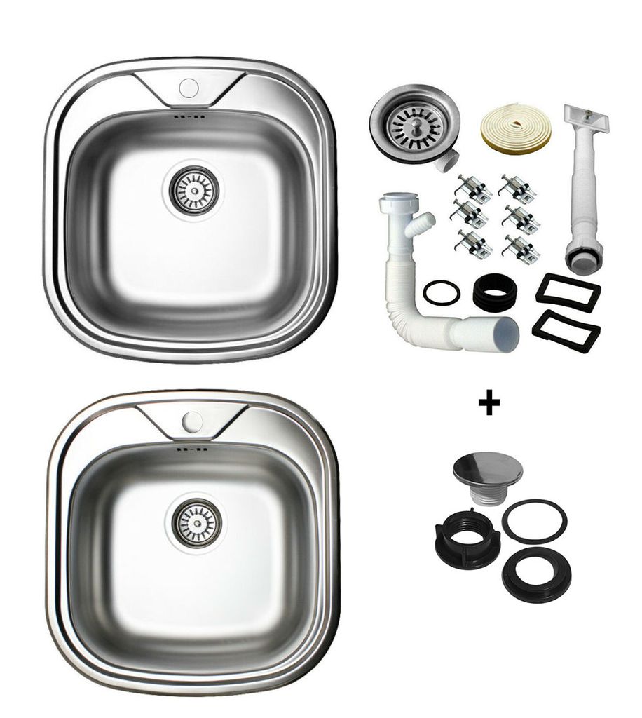 Edelstahlspül Küchenspüle Spülbecken Küchenarmatur Set mit Ablaufgarnitur 40*45 