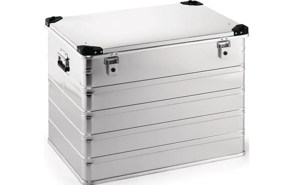 Caisse alu 240 litres avec coins de gerbage et fermeture sécurisée pro