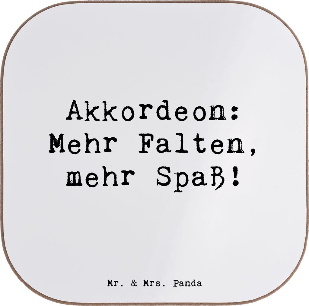 Mr. & Mrs. Panda Tassen Untersetzer Spruch Akkordeon Spaß - Weiß - Geschenk, Musik, Tischuntersetzer, Holzuntersetzer, Lernen, Volksmusik, Instru...