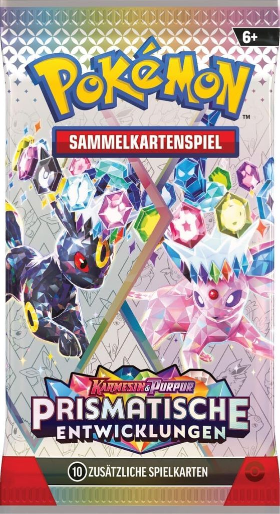 A product package for a Pokemon trading card game booster pack.