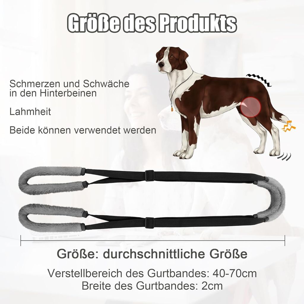 GYWHOOFT Hundegeschirr Für Rehabilitation - Hebehilfe Für Hunde 17,5-26 Kg, Grau