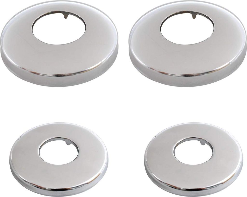 Pfeifenabdeckungen Silberkragen Rosetten 2 x 32 mm 2 x 25 mm Set