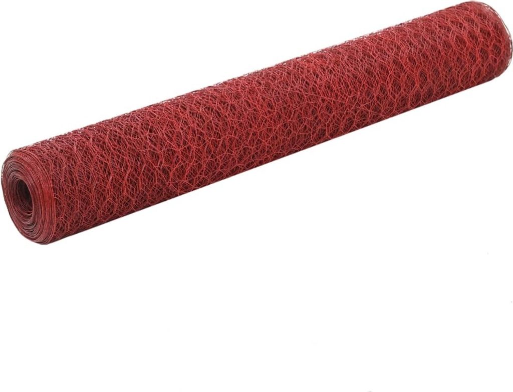 Drahtzaun Stahl mit PVC-Beschichtung 25x1 m Rot