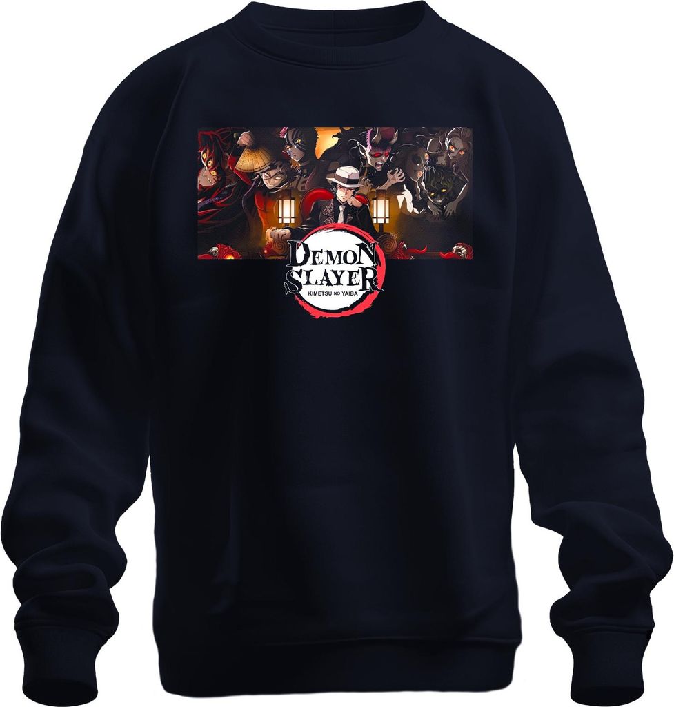 Demon Slayer Kimetsu no Yaiba Anime Muzan Dämon Cosplay Geschenk Uni Sweatshirt Pullover, Navy, XXL