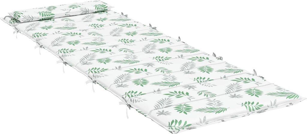 "SALE 2026"Gartenmöbelauflagen - Weiß Sonnen-Lounger Kissen Weiß und Grün 180x60x4cm Stabli Möbel2040434