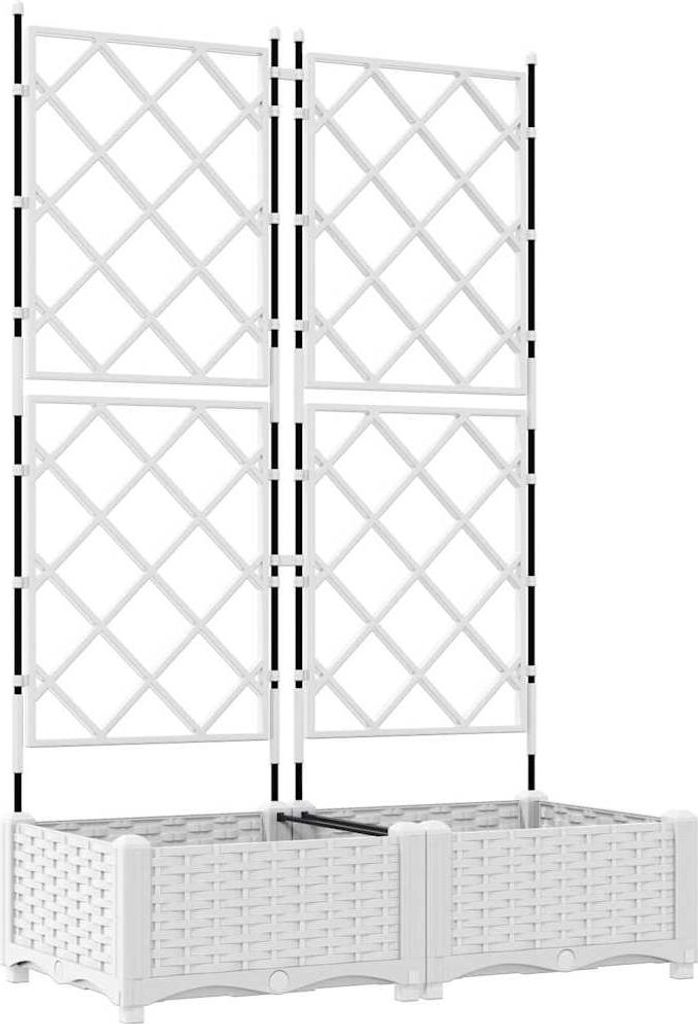 Garten-Pflanzgefäß 2 pcs Weiß 80 x 40 x 125,5 cm Stahl