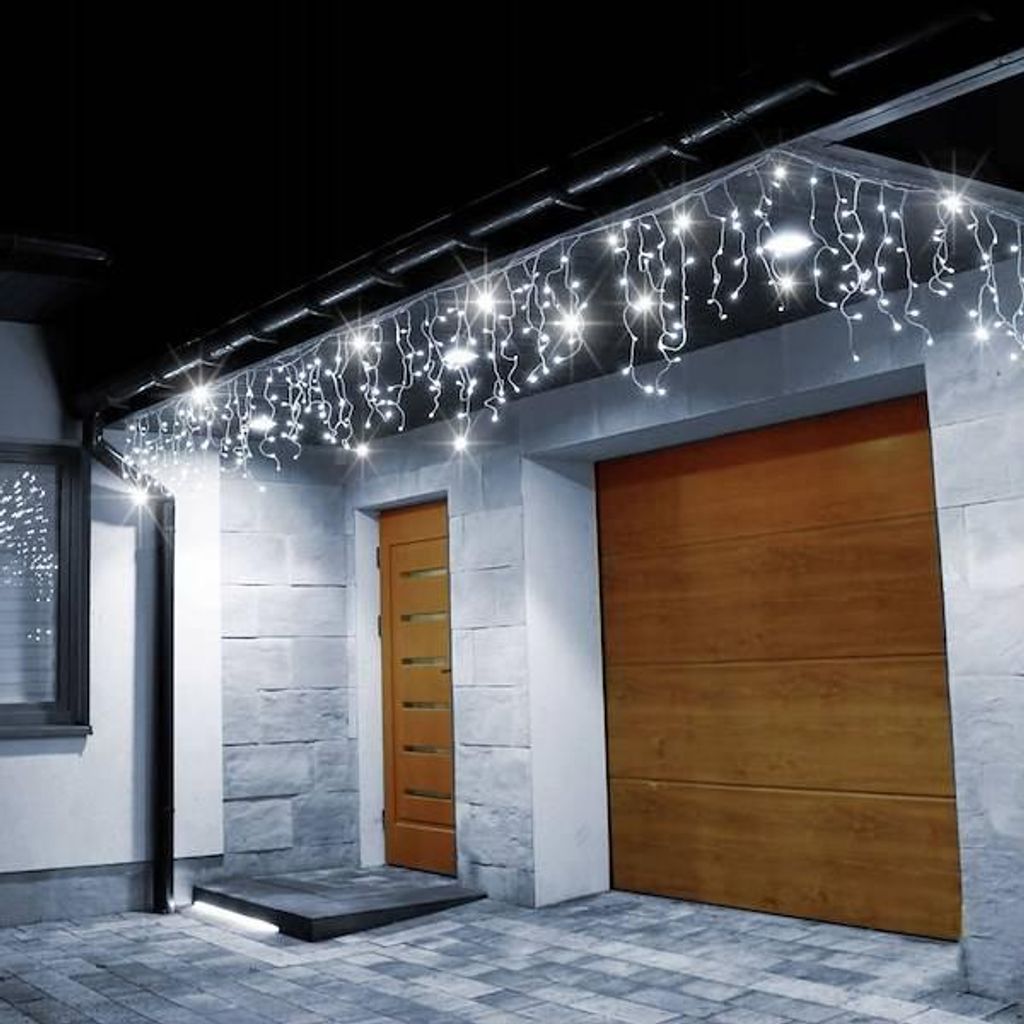 Gocce LED - 22,5 m, 500 LED, IP44, bianco freddo + lampeggi Immagine del prodotto 