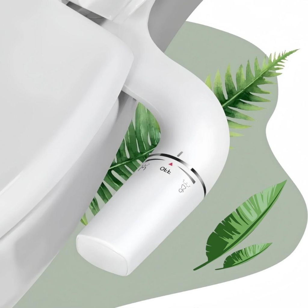 WC Bidet Dusche Aufsatz, Zweidüsen Bidetbrause mit Produktbild 