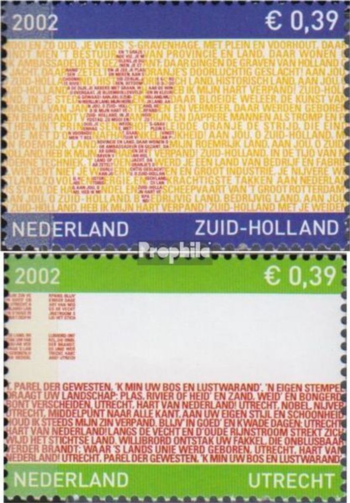Briefmarken Niederlande 2002 Mi 2010,2023 (kompl.Ausg.) postfrisch Niederländische Provinzen