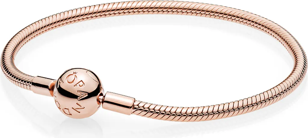 Bracelet Pandora Moments 580728 Maille Serpent en Or Rose 14k - 19 cm
