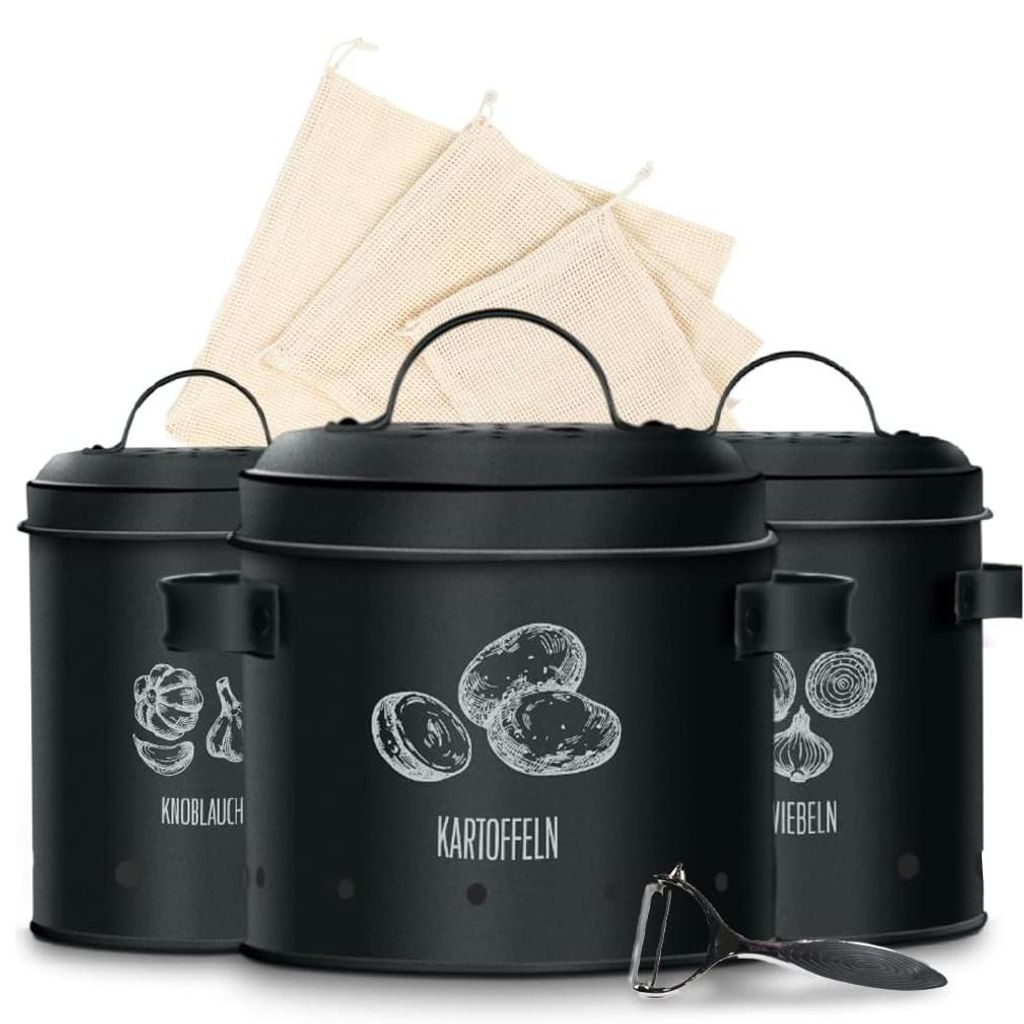 KitchenQuality: Set de 3 cajas metálicas para guardar Imagen del producto 