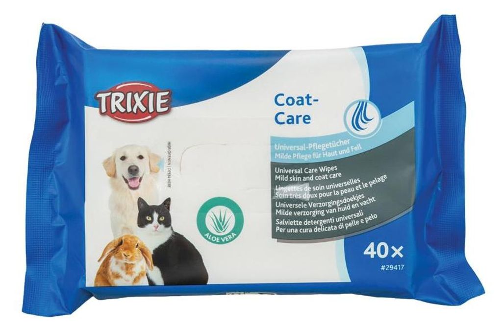Universelle Feuchttücher für Tiere mit Aloe Vera, 40 Stück