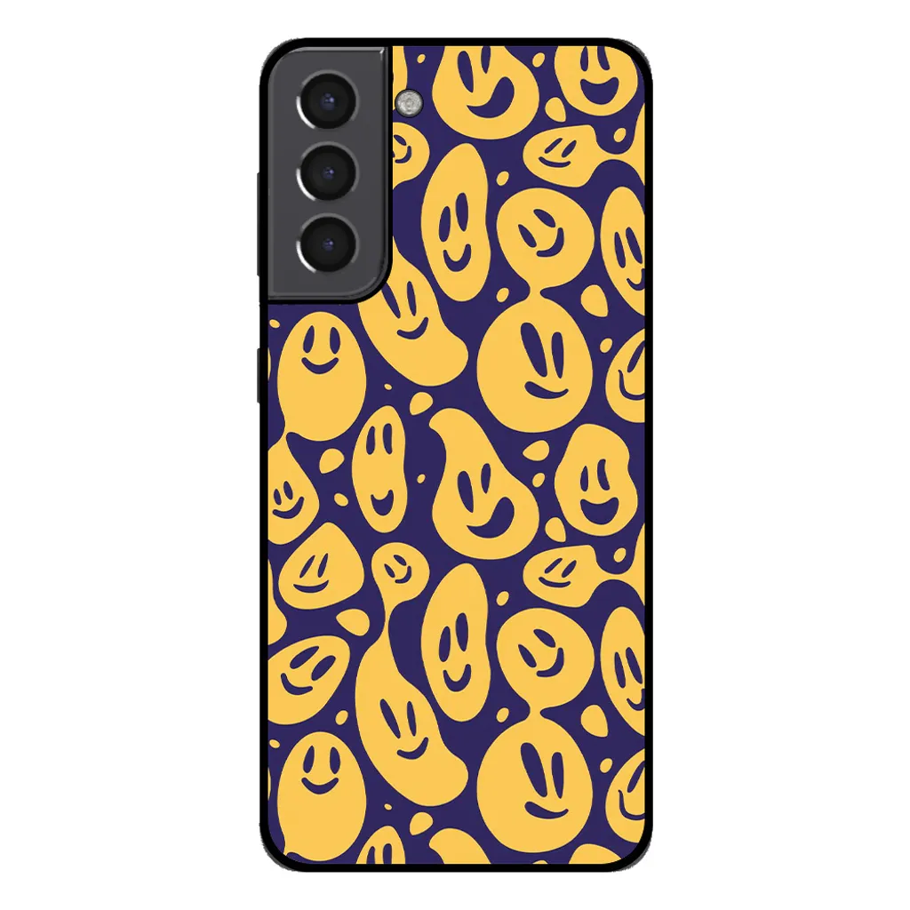 Custodia Samsung Galaxy S22 Smiley Viola Giallo TPU - Smartphonica