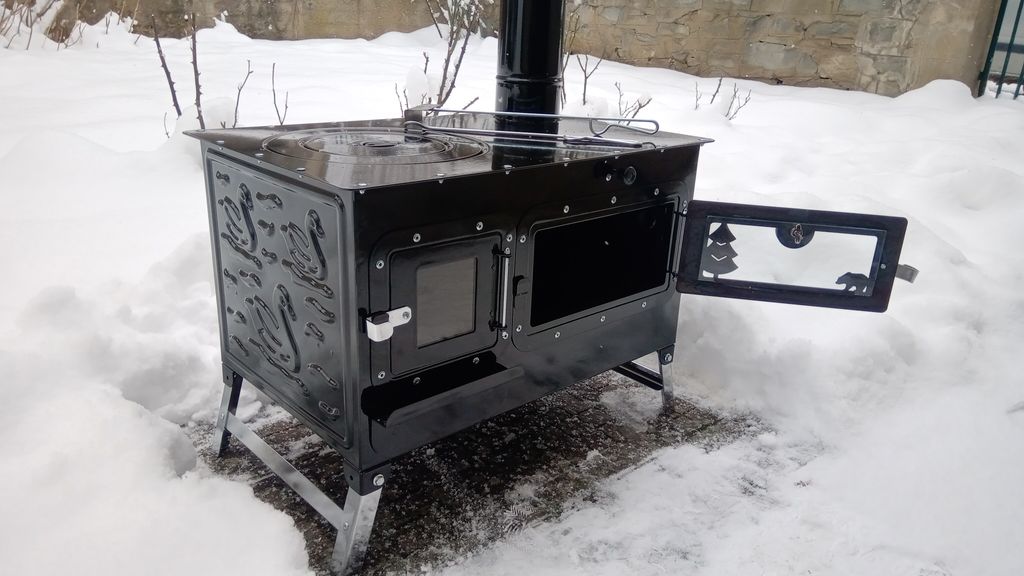 INKO-TIME Tragbarer Herd Mit Backfunktion  Campingheizung Fr Outdoor &  Kche Mini Backofen Gas Camping