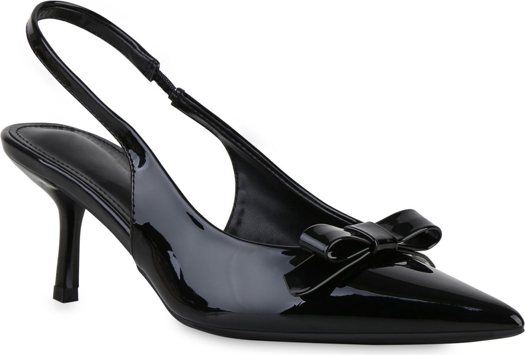 VAN HILL Damen Slingpumps Pumps Spitze Stiletto Schleifen Produktbild 
