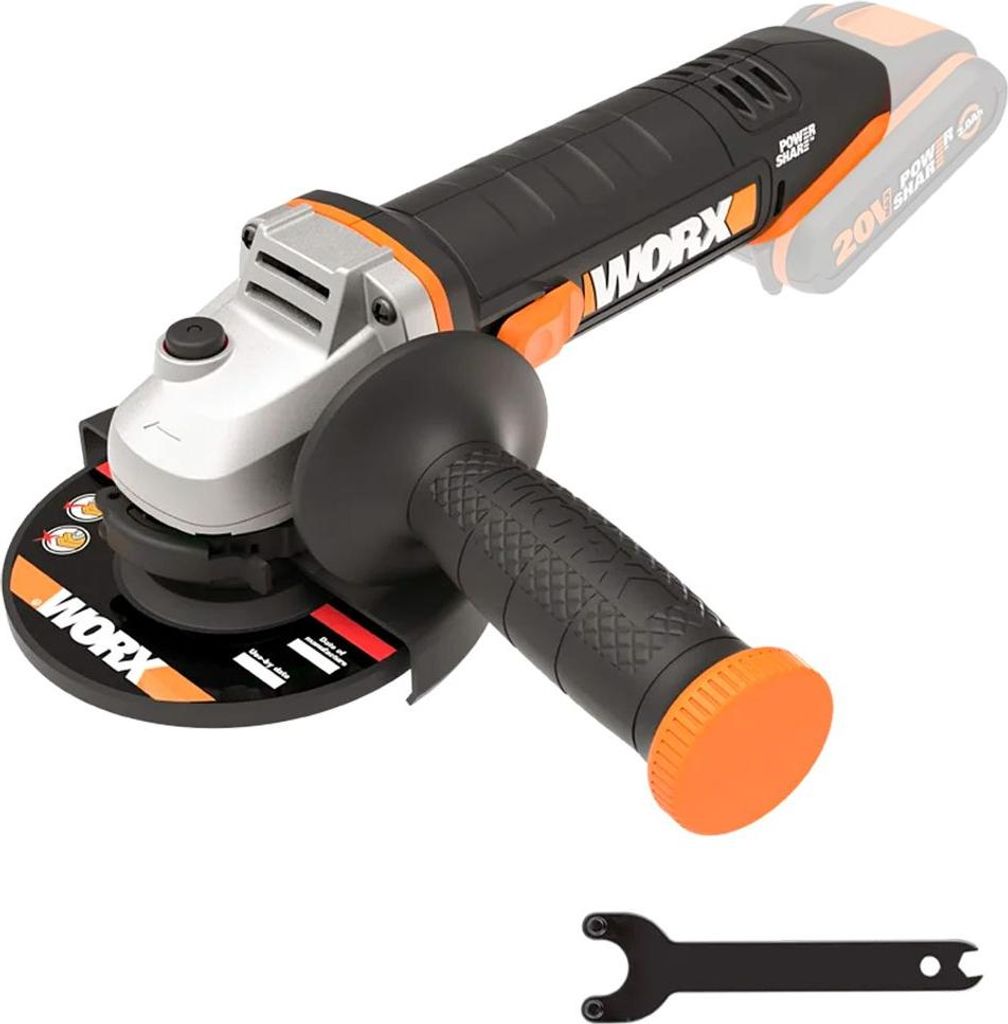 Worx Akku Winkelschleifer 20V Max 125mm WX803.9 Schleifer ohne Akku