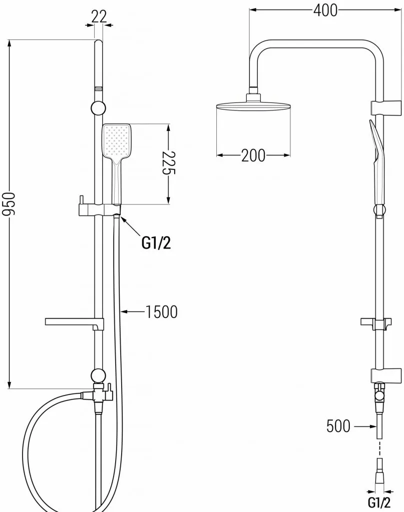 Colonne de douche blanche X62 : solution anticalcaire et design durable - 2