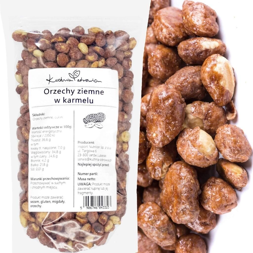 Erdnüsse Karamell 1 kg Süße Nüsse Snack Knabberei Party Produktbild 