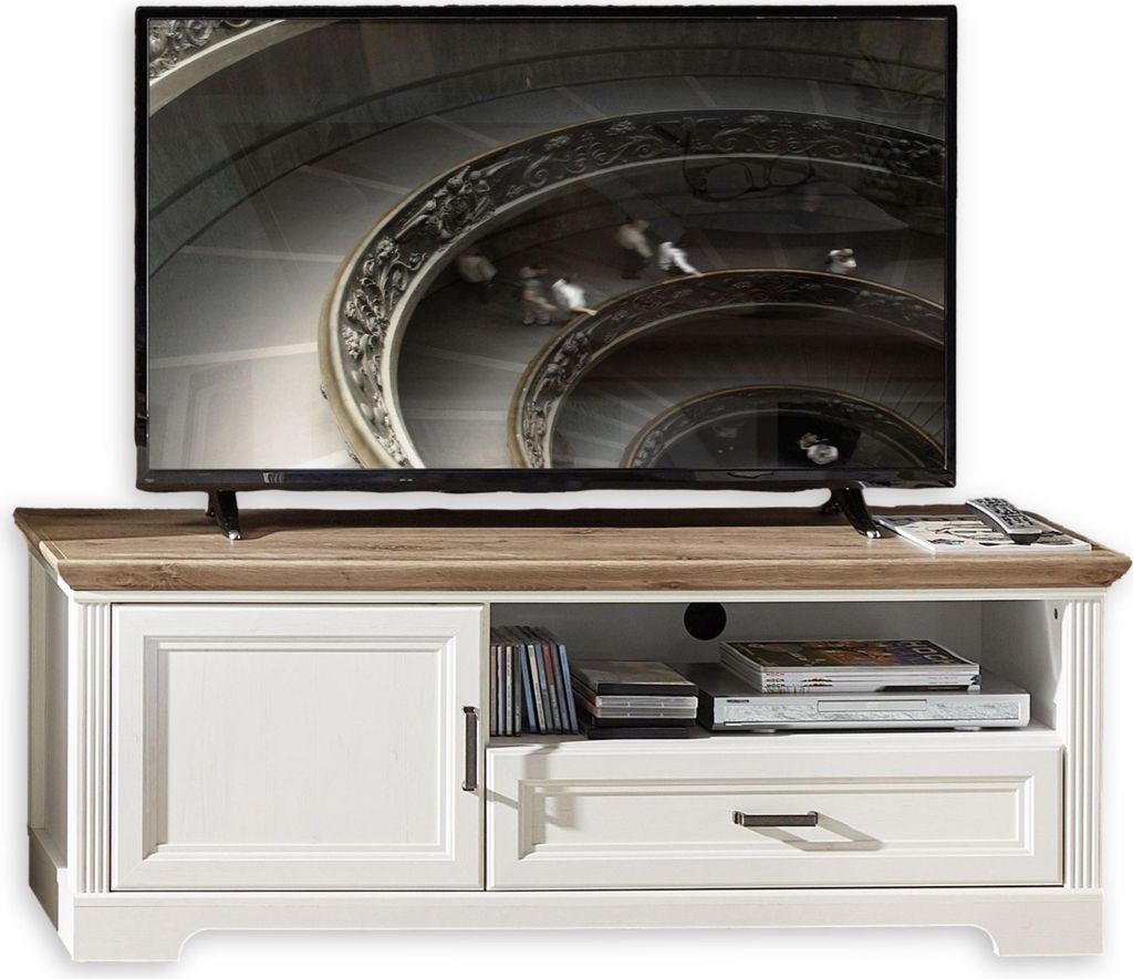TV-Lowboard - Artisan Eiche Nachbildung - Piniedekor hell - B 143 cm