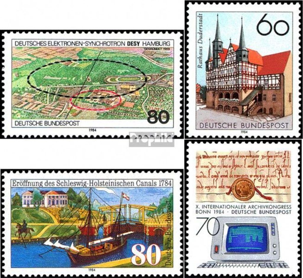 Briefmarken BRD (BR.Deutschland) 1984 Mi 1221,1222,1223,1224 (kompl.Ausgaben) gestempelt 25 Jahre DESY