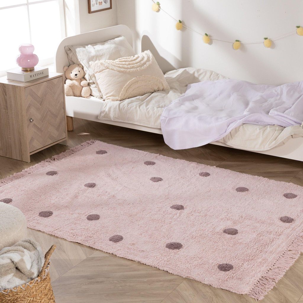 Volero - Teppich Kinderzimmer - Lou Dots Lila - 80x150cm - Kinderzimmer, Babyzimmer