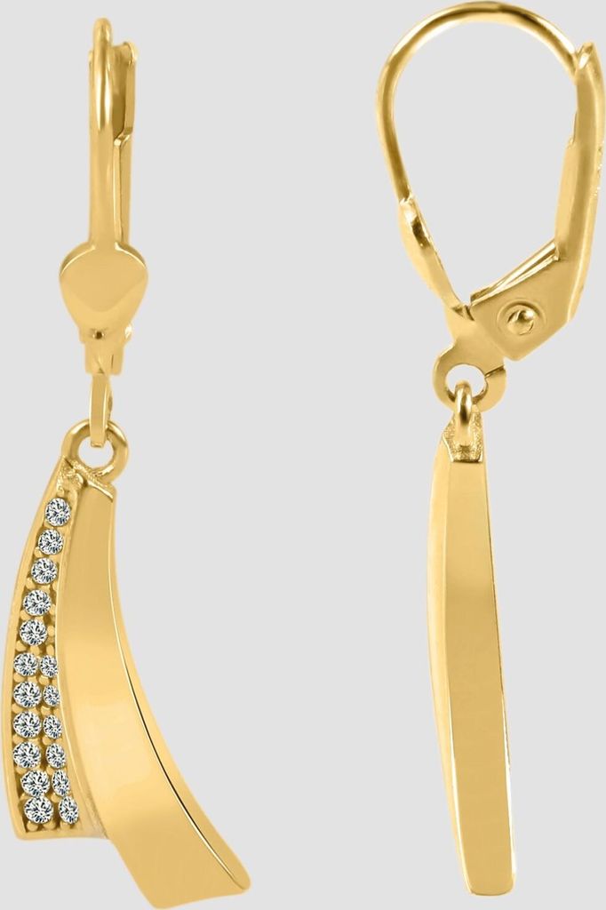 333/- o. 375/- Gold "Sarai" Ohrhänger mit Zirkoniabesatz, Produktbild 