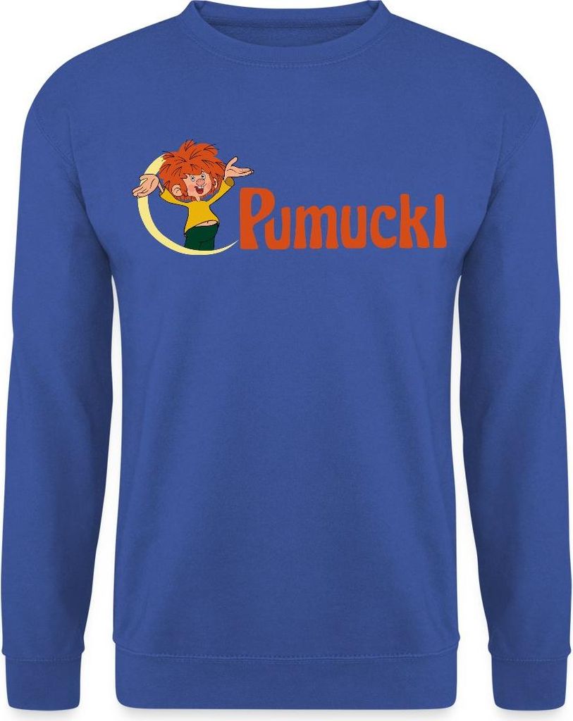 Spreadshirt Pumuckl Mit Frecher Pose Und Logo Schriftzug Uni Pullover, S, Royalblau