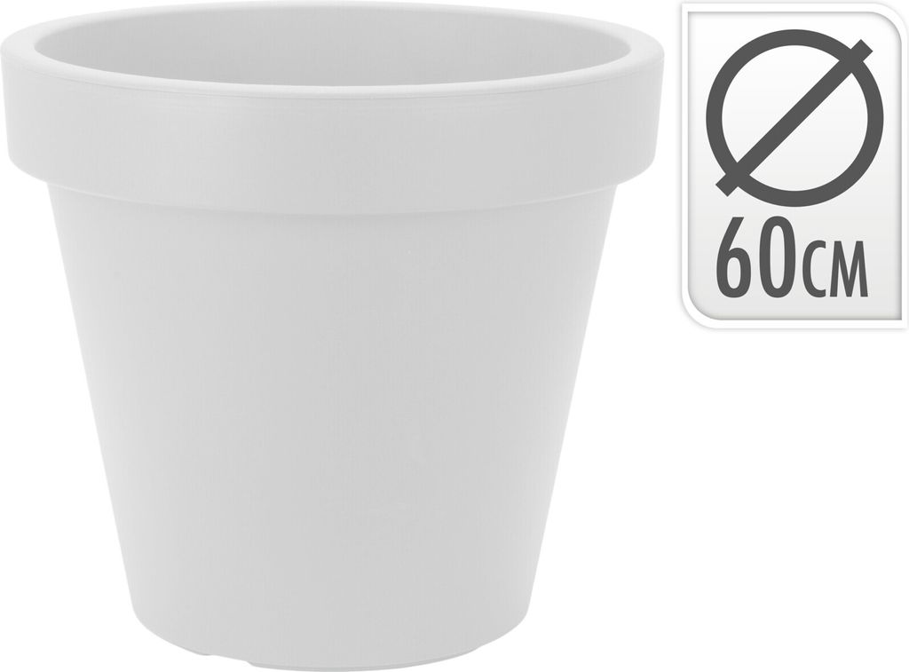 Pflanzkübel E&K rund Ø 60 cm, Farbe: Weiß