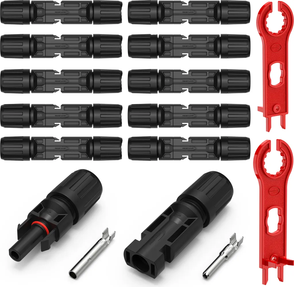 Fiches solaires 4mm² 6mm² pour installation photovoltaïque - Kit 12 paires