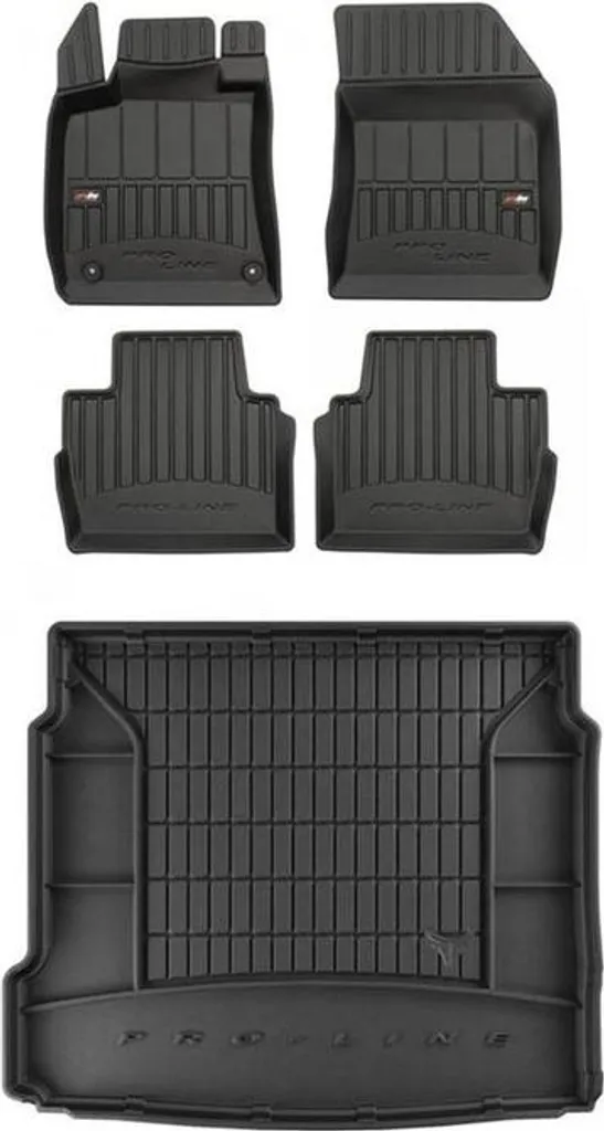 ELMASLINE - Tappetini In Gomma 3D E Vasca Bagagliaio Per Peugeot 508 SW (dal 2011) | Set Completo Con Bordo Rialzato 5 Cm, Materiale TPE