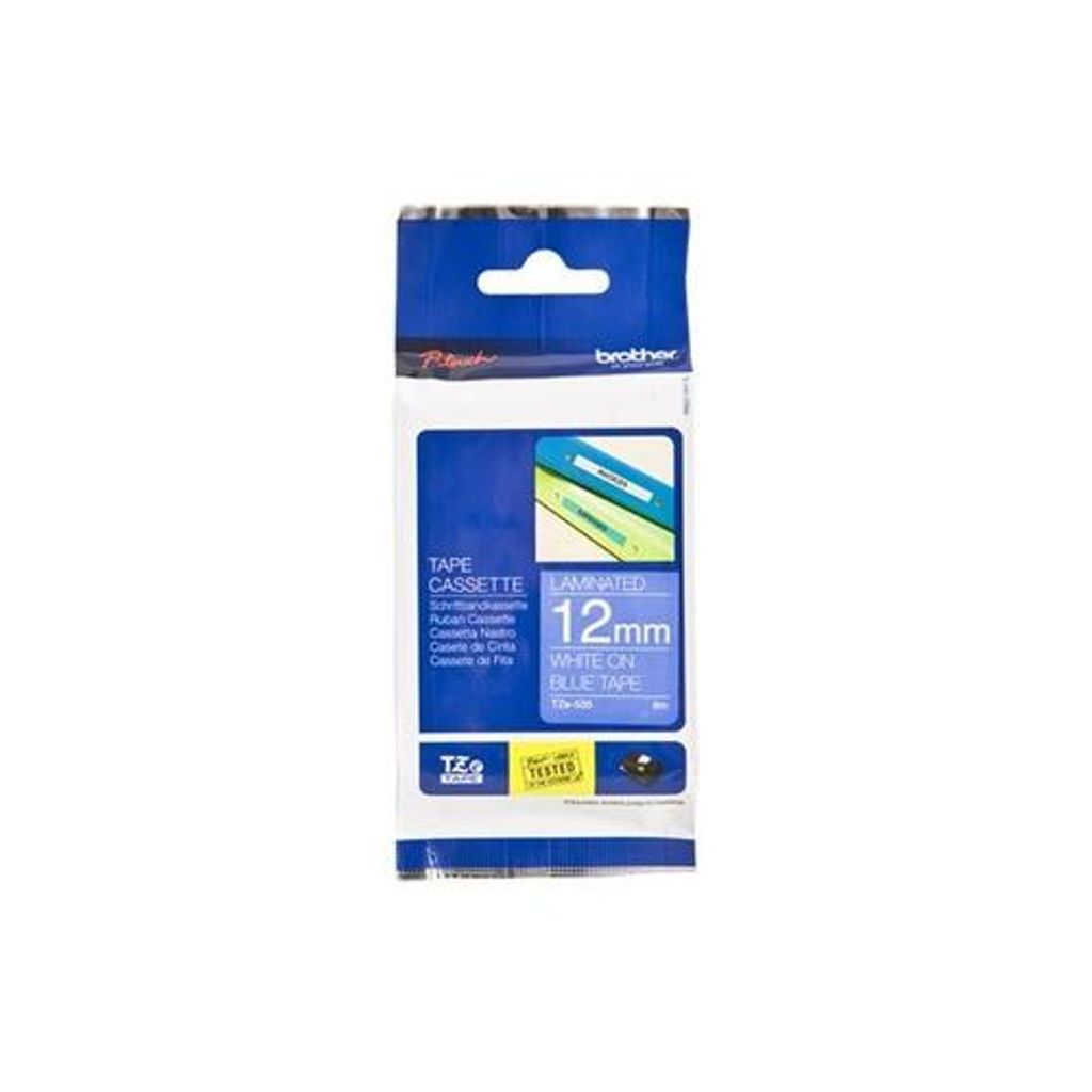 Brother Schriftbandkassette TZE-535 blau/weiß 12 mm