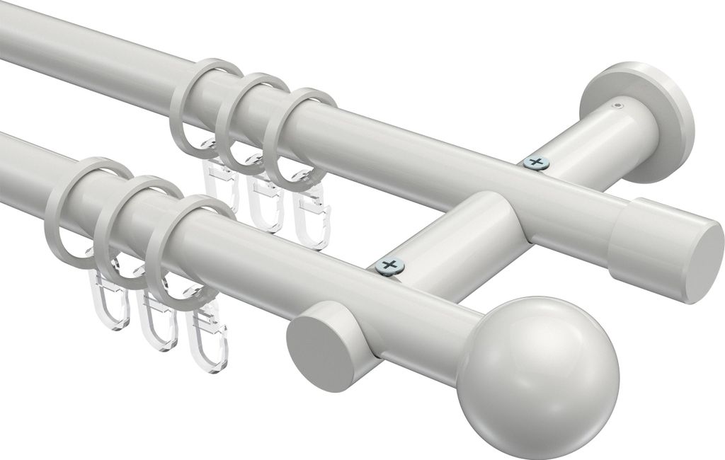 Interdeco Gardinenstange / Vorhangstange Weiß, Typ Platon Produktbild 