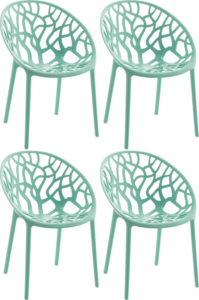 CLP 4er Set Gartenstuhl Hope, Modernes Design, Wetterfest, Produktbild 