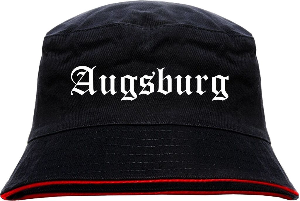 Augsburg Anglerhut - Altdeutsche Schrift - Schwarz-Roter Produktbild 