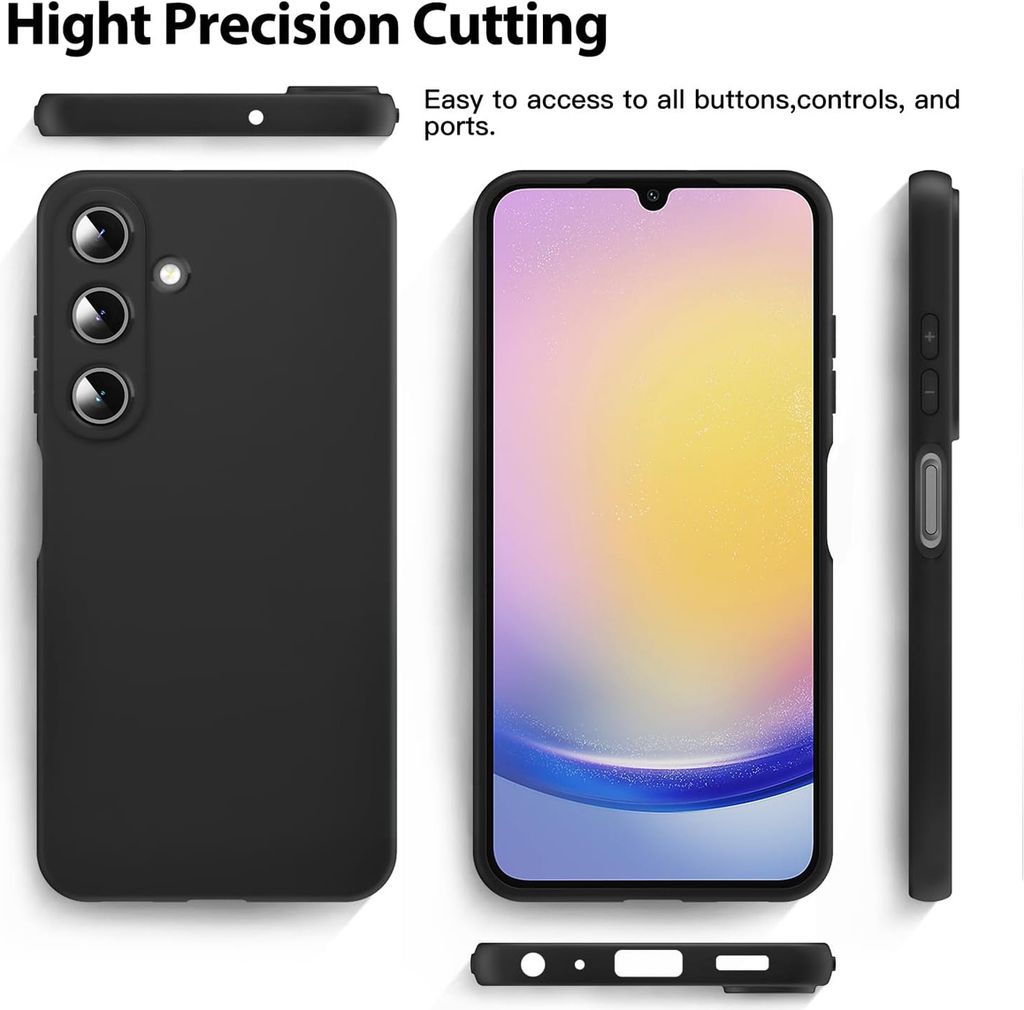 Für Samsung Galaxy A25 5G - Schwarz Silikon Schutz Hülle + Produktbild 5