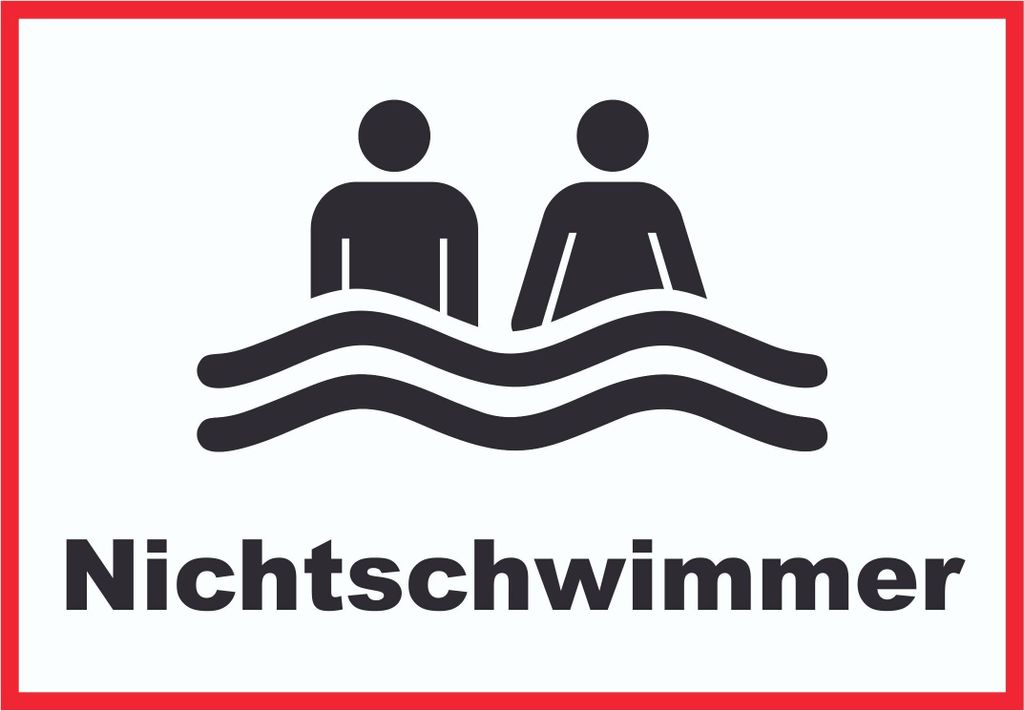 Nichtschwimmer Schild A3 Rückseite selbstklebend