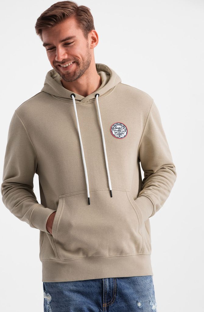 Ombre Clothing Herren-Kapuzenpullover mit Kapuze Jawo sandig XL