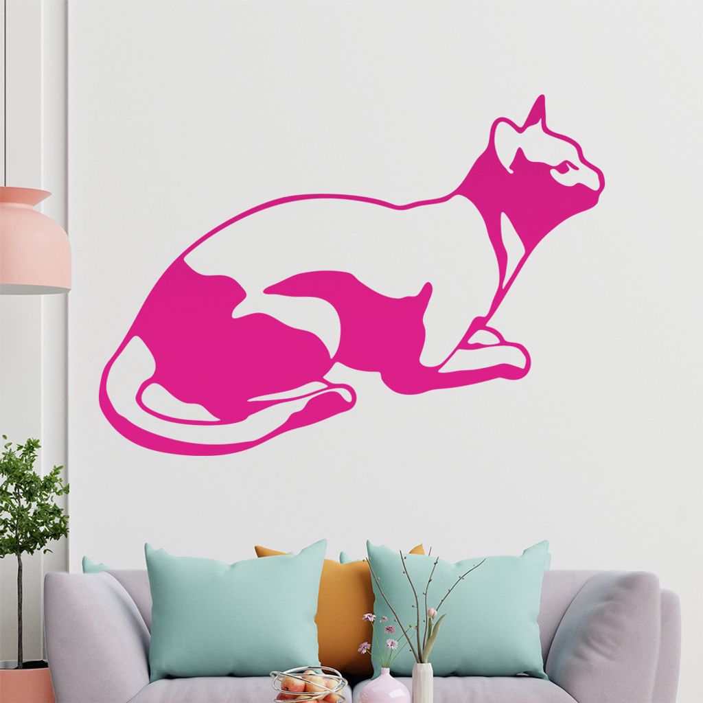 KIWISTAR Katze liegt - Kitty Cat Kater Wandtattoo in 6 Größen - Wandaufkleber Wall Sticker - Dekoration, Küche, Wohnzimmer, Schlafzimmer, Badezi...